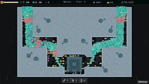 Teal bots breaching the Horns stronghold